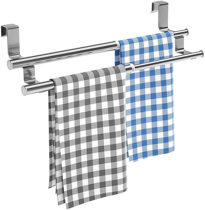 Handtuchhalter Tür, Geschirrtuchhalter Handtuchstange Teleskop für Küche und Badezimmer, an Schublade und Schranktür Handtuchklemme ohne Bohren