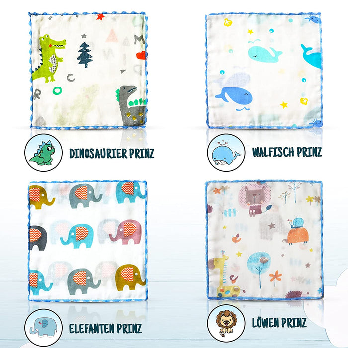 Baby Musselin Waschlappen aus Baumwolle 18 Stück, Kinderservietten, Baby Handtücher Set für Neugeborene, Weiche Baby Gesichtstücher und Badetuch