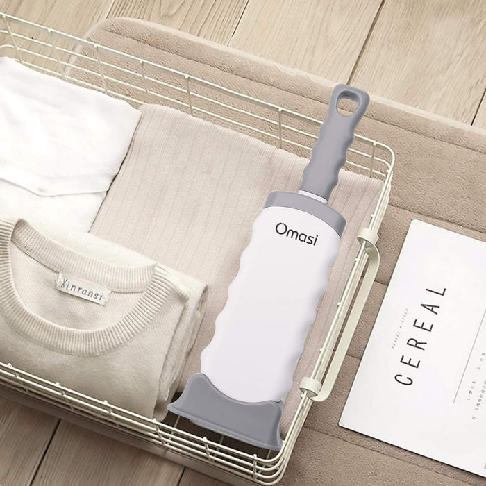 Fusselbürste, Selbstreinigende Kleiderbürste, entfernt Staub, Fussel und Haare, für Zuhause und auf Reisen, Plastik, Grau