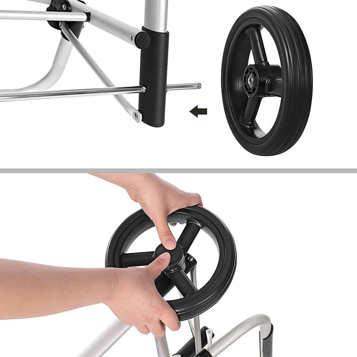 Einkaufstrolley, Einkaufswagen, mit Rädern, Fassungsvermögen 40 L, mit Taschen, leisen Rädern und Haken, 47 x 33 x 97 cm, stabil und robust