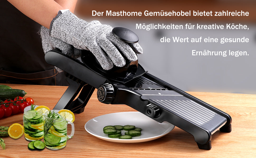 Mandolinen-Schneider Verstellbarer Gemüsehobel, Küchenreibe Julienne-Schneider für Obst, Kartoffeln Tomaten Zwiebeln Käse