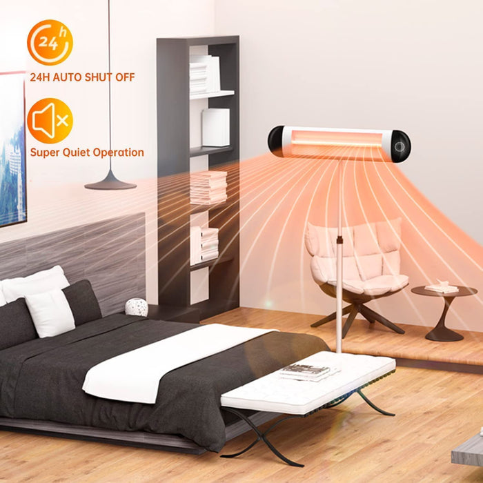 Infrarot Heizstrahler Terrasse Infrarotheizung - Heizstrahler Elektrisch für Innenräume 1250/2500 Watt Höhenverstellbarem Mit Überhitzungsschutz