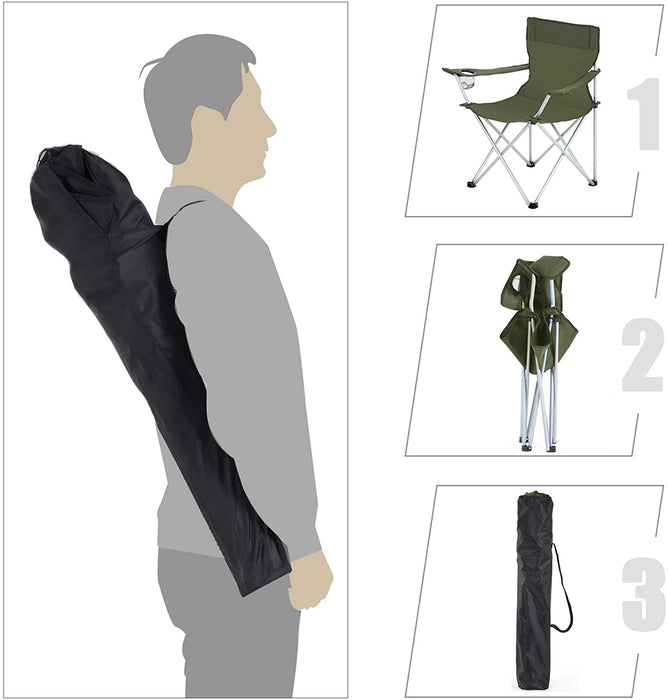 Campingstuhl klappbar, Camping Stuhl, 2er Set, faltbar, bis zu 120 kg belastbar