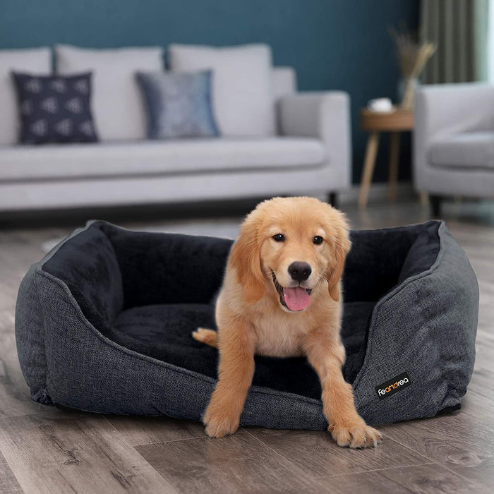 Hundebett, Bezug abnehmbar, 110 x 75 x 27 cm, dunkelgrau