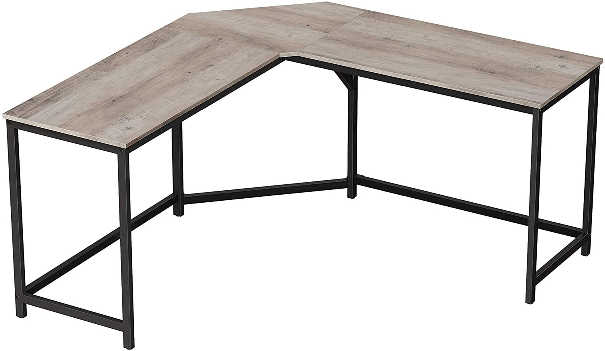 Eckschreibtisch, L-förmiger Computertisch, Bürotisch, Arbeitszimmer, Homeoffice, Gaming, platzsparend, einfache Montage, Industrie-Design, Greige