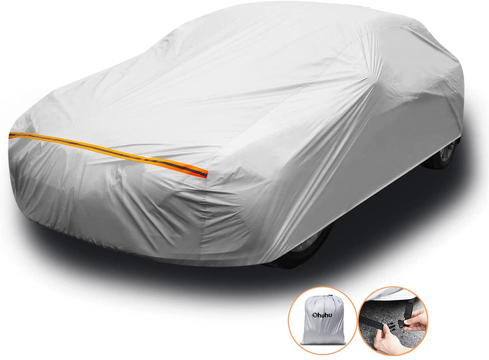 Autoabdeckung Vollgarage, Auto Abdeckplane Wasserdicht, Winddicht, Staubdicht, Kratzfest, UV-Schutz, für 485-510cm Sänfte Limousine, Winter & Sommer