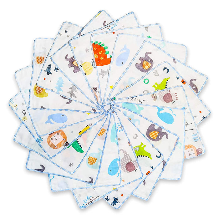 Baby Musselin Waschlappen aus Baumwolle 18 Stück, Kinderservietten, Baby Handtücher Set für Neugeborene, Weiche Baby Gesichtstücher und Badetuch