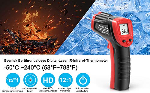 Infrarot Thermometer, IR-Laser Thermometer, Berührungslose -50°C-420°C (-58°F - 788°F),Digitale Temperaturpistole