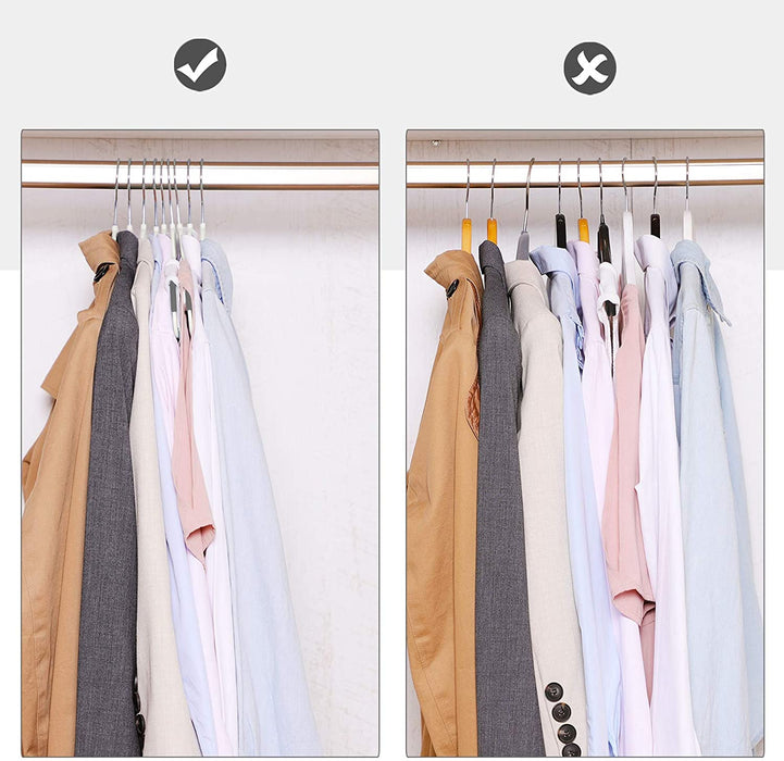 Kleiderbügel, 50er Set, Jackenbügel aus Kunststoff, gut belastbar, Anti-Rutsch-Design, platzsparend, 0,6 cm Dicke, um 360° drehbarer Haken, 42 cm lang