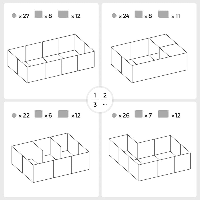Freigehege mit Bodenplatten, Laufstall, aus Kunststoff, Gehege für Kleintiere, Meerschweinchen, Hamster, Kaninchen, weiß