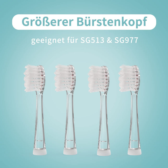 Elektrische Zahnbürste Kinder 6 Monaten bis 4 Jahren, Schallzahnbürste mit LED Licht Aufsteckbürste Smart Timer Wasserdicht IPX7,SG513 (Gray)