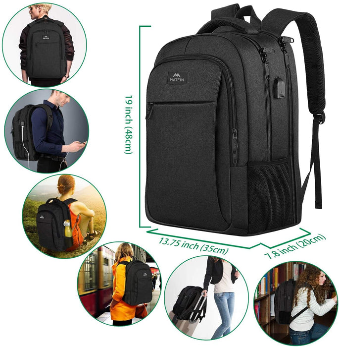 Großer Laptop Rucksack 17 Zoll Laptoptasche für Schule Arbeit mit USB Ladeanschluss Anti Diebstahl Business Reisen Rucksack für Notebook Wasserdichte