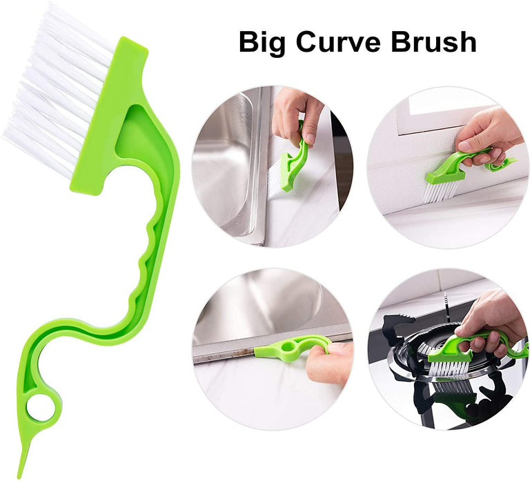 3-in-1 Fugenbürste & Fliesenbürste, Fugen-Fliesen-Gelenk-Bürsten-Satz mit Nylonborsten, Grün Reinigungsbürste, Tiefenreinigung für Bad und Küche