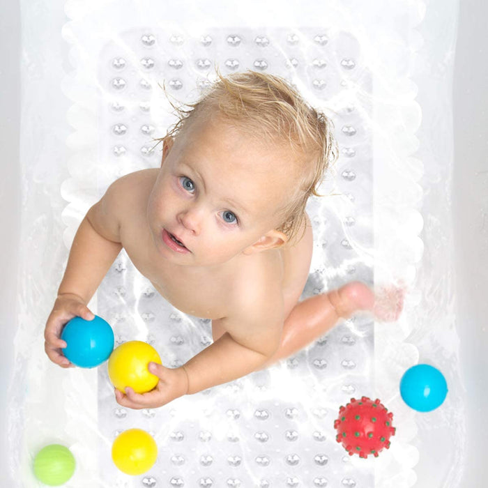 Badewannenmatte Duschmatte Antirutschmatte Badewanne Badewanneneinlage für  Kinder Baby, Badematte rutschfest mit Saugnapf Extra Lang 100x40cm