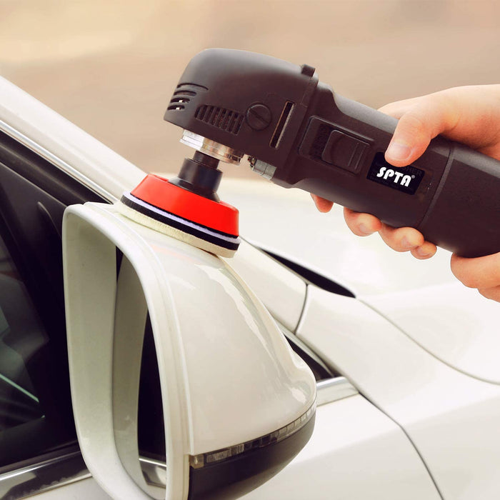 Mini Poliermaschine, SPTA 780W Polierer mit 6 Variable Geschwindigkeit, Seitengriff, 25/50/80mm Polierteller/Polierschwamm/Wollscheibe/Schleifpapier