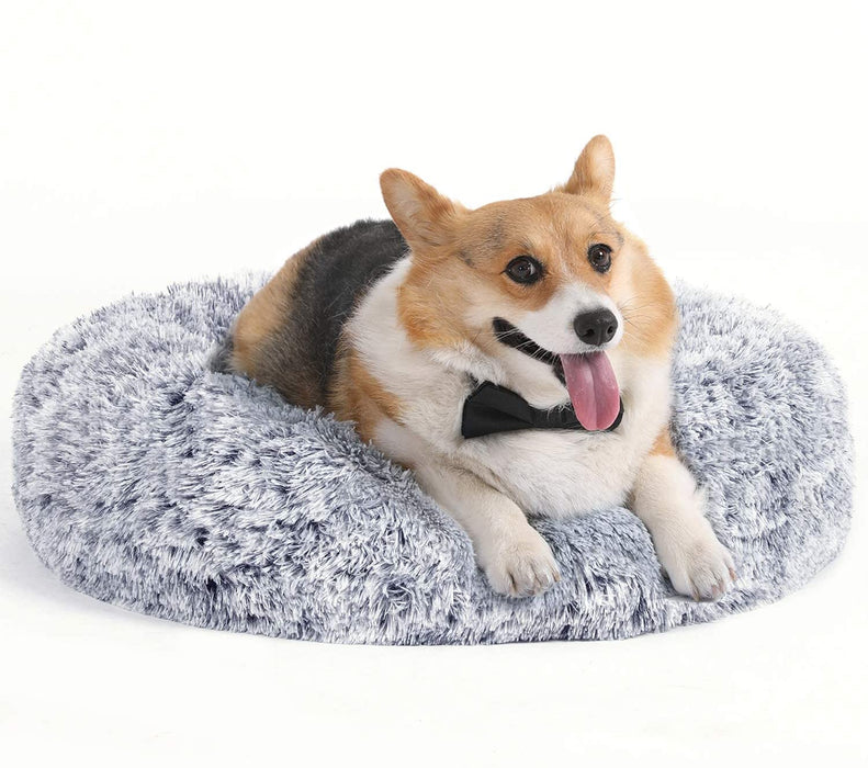 Hundebett, Katzenbett, weiche PV-Samtoberfläche, 70 cm, grau