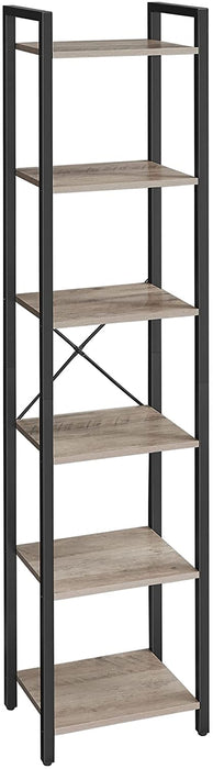 Bücherregal, Standregal, DVD-Regal, mit 6 Ebenen, Büroregal, offene Ablagen, für Büro, Wohnzimmer, Schlafzimmer, Kinderzimmer, Küche