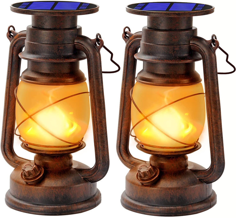Led Vintage Solar Laterne Solar-LED-Sturmlampe Warmweiß Ultra Helle Solarlaterne Für außen Retro Design Led Laterne Outdoor Mit Flammen-Effekt