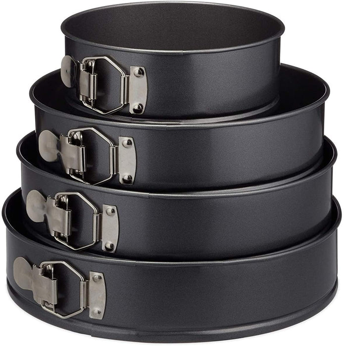 Springform Set, 4-teilig, rund, Ø 18/24/26/28 cm, Kuchenbackform, Antihaft, 250° hitzebeständig, Stahl, Standard