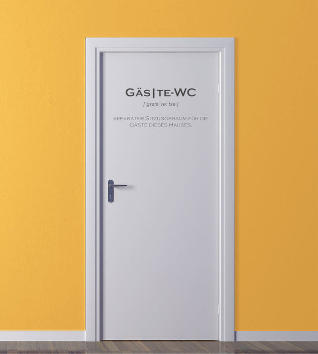 Gäste Toiletten Aufkleber - 23x16 cm Tür Aufkleber Toilette WC Aufkleber Gäste WC - Unisex Tür - Sticker für Toilette