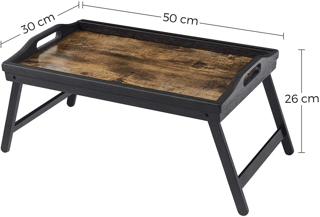 Betttablett, Frühstückstablett, Laptopständer, mit klappbaren Beinen aus Bambus, für Bett, Sofa, für Snacks, mit Rille für Handy