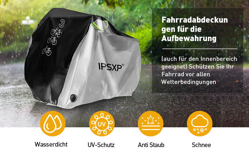 Fahrradabdeckung Abdeckplane, 210D Oxford-Gewebe Fahrrad Schutzhülle Fahrradgarage mit Abschließbar Loch für 29 Zoll Universal Fahrrad Mountainbikes
