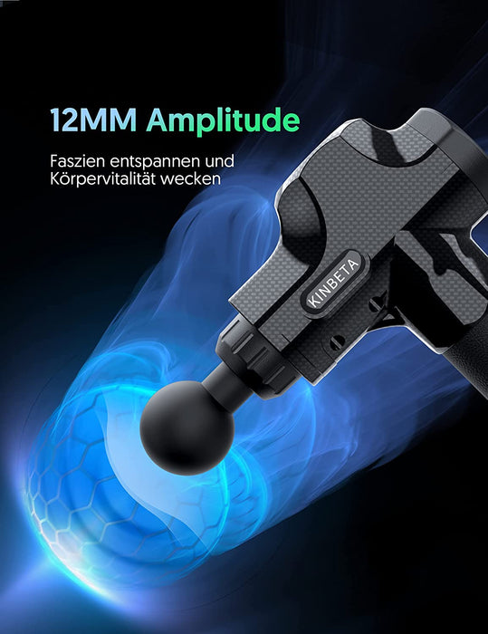 Massagepistole Massagegerät, Leistungsstarke 14MM Tiefengewebe Massage Gun 30 Geschwindigkeiten Massage Pistole Elektrisch mit 7 Köpfe