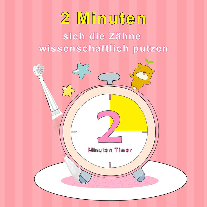 Elektrische Zahnbürste Kinder 6 Monaten bis 4 Jahren,SG513Zahnbürste Köpfe (Grau)