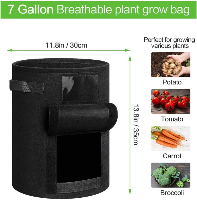 3 Stück Kartoffel Pflanzsack, 7 Gallonen Pflanzen Tasche mit Griffen, Blumen Pflanzbeutel, Große Gemüse Pflanzgefäße Töpfe Container für Garten