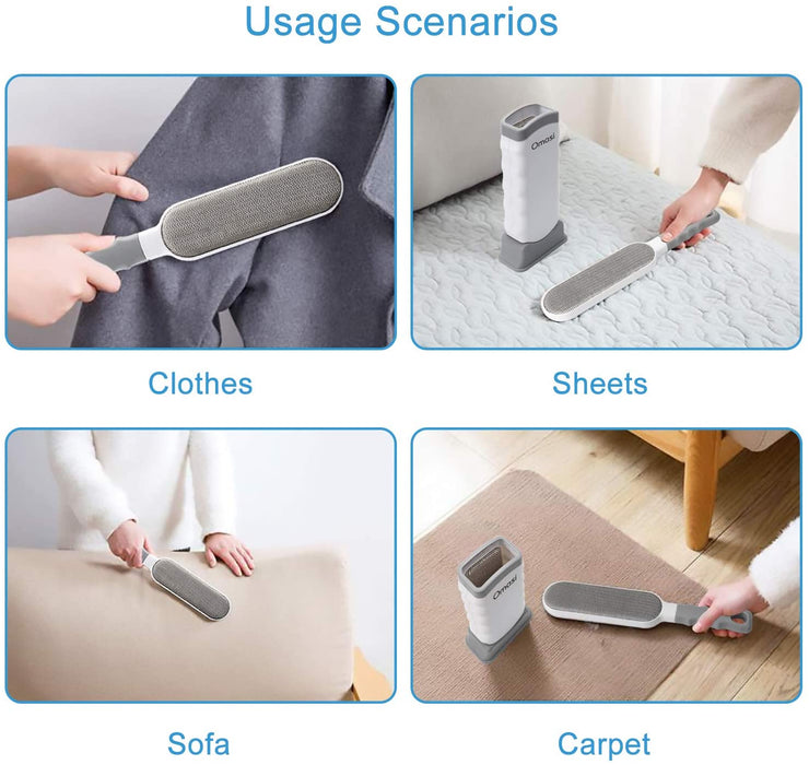 Fusselbürste, Selbstreinigende Kleiderbürste, entfernt Staub, Fussel und Haare, für Zuhause und auf Reisen, Plastik, Grau