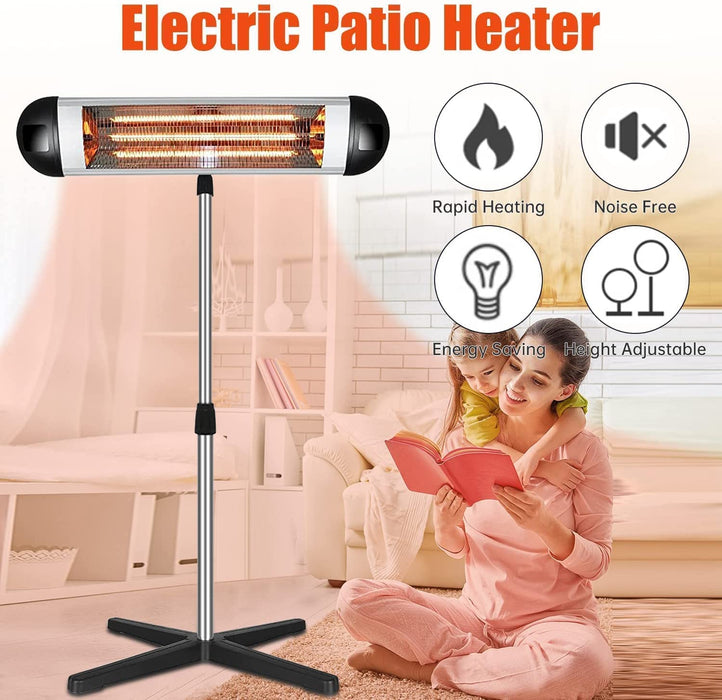 Infrarot Heizstrahler Terrasse Infrarotheizung - Heizstrahler Elektrisch für Innenräume 1250/2500 Watt Höhenverstellbarem Mit Überhitzungsschutz