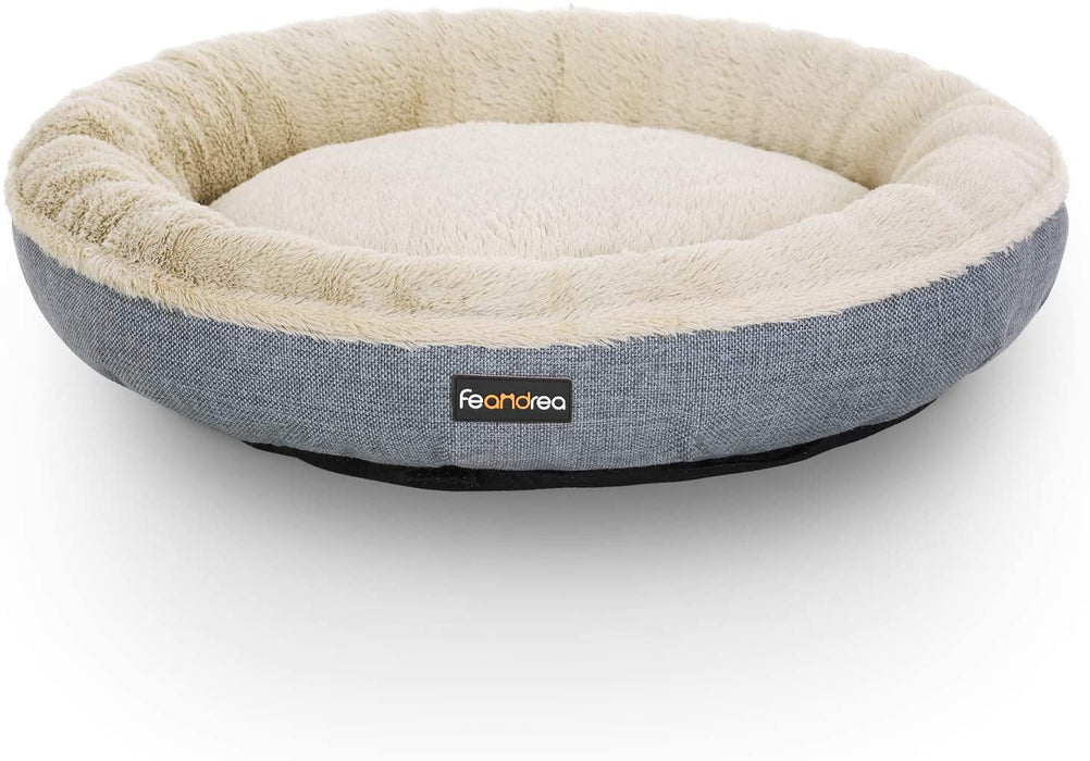 Hundebett, Hundekorb, Katzenbett, Donut, rund, Ø 65 cm, grau