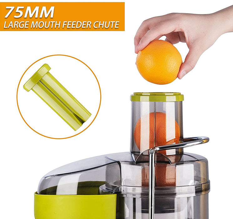 Entsafter Gemüse und Obst, Cotomier Zentrifugaler Entsafter BPA-frei große 75 mm Einfüllöffnung, Einfache Reinigung und Montage 3-Speed