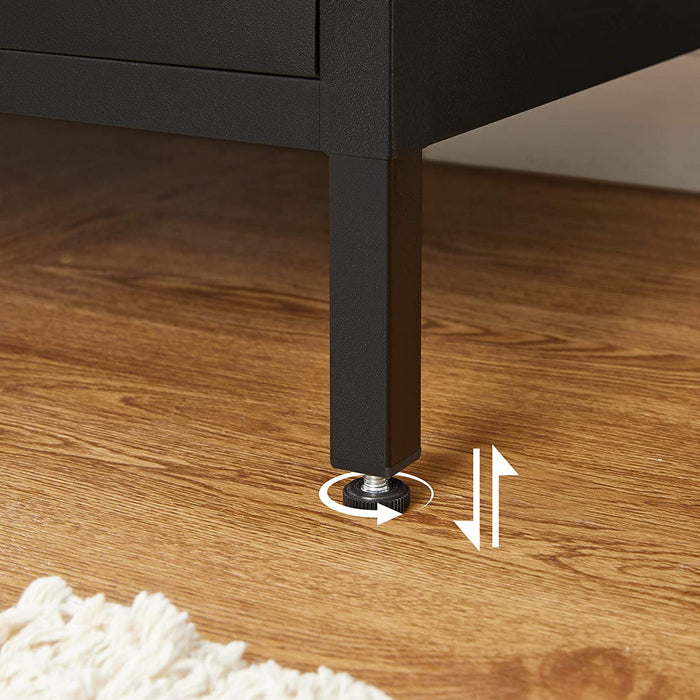 Sideboard, küchenschrank, schrank mit Doppeltür, verstellbarer Einlegeboden, Stahlgestell, Industriestil, multifunktional, Wohnzimmer, Schlafzimmer