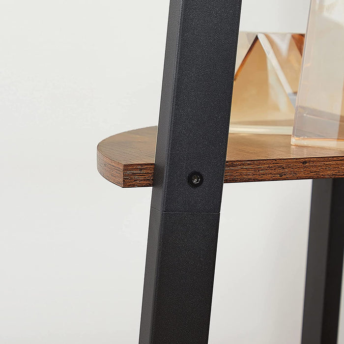 Eckregal, Standregal, Bücherregal, Leiterregal mit 4 Ablagen, einfache Montage, stabiles Stahlgestell, Wohnzimmer, Schlafzimmer, Balkon