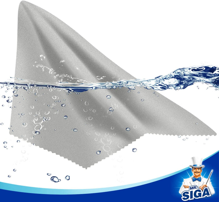 Hochwertig Mikrofaser-Reinigungstücher Brillenputztuch für Brillen, Bildschirme, Tabletten, Gläser, 6er Pack, 6 x 7 Zoll (15 x 18 cm), Marine/Grau