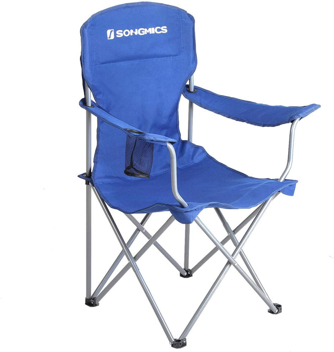 Campingstuhl, 2er-Set, klappbar, komfortabel, Klappstuhl mit robustem Gestell, bis 150 kg belastbar, mit Flaschenhalter, Outdoor Stuhl