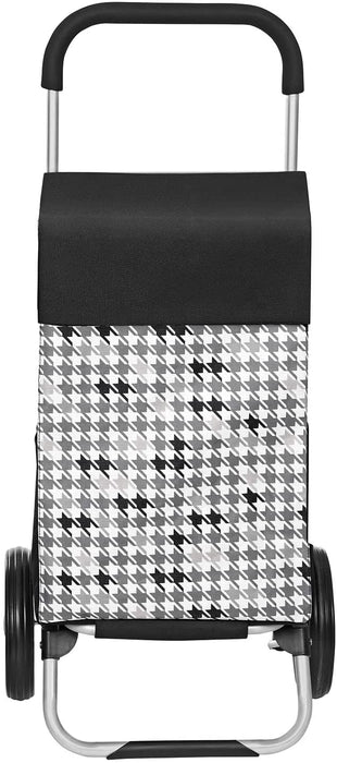 Einkaufstrolley, Einkaufswagen, mit Rädern, Fassungsvermögen 40 L, mit Taschen, leisen Rädern und Haken, 47 x 33 x 97 cm, stabil und robust