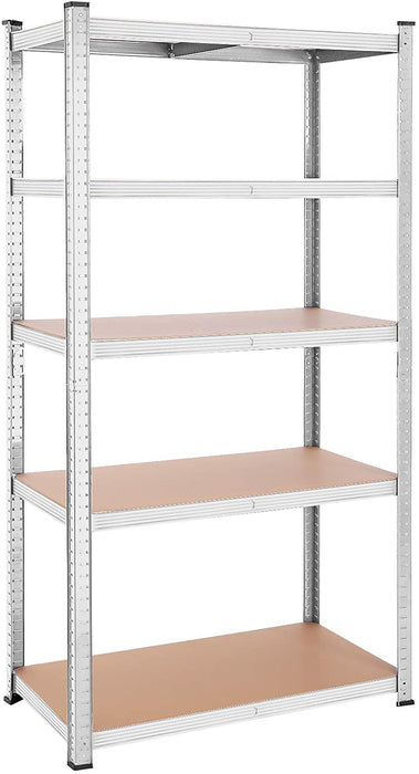Lagerregal, Schwerlastregal, Kellerregal, 200 x 100 x 50 cm, bis 875 kg belastbar, 5 verstellbare Ablagen, Regal aus Metall, Steckregal, Werkstattregal