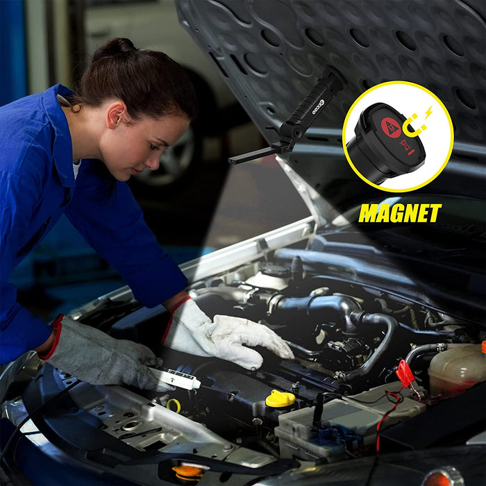 LED Arbeitsleuchte COB LED Werkstattlampe Inspektionsleuchten mit Haken und Magnethalter, LED Campinglampe für Auto Reparatur Werkstatt Garage Camping