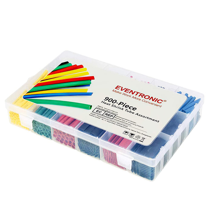Schrumpfschlauch Elektrische Isolierung Schrumpfschlauch Kabelhülle 5 Farben 12 Größen, 900 Stk