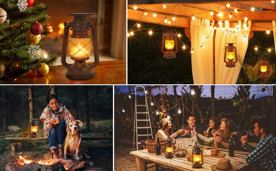 Led Vintage Solar Laterne Solar-LED-Sturmlampe Warmweiß Ultra Helle Solarlaterne Für außen Retro Design Led Laterne Outdoor Mit Flammen-Effekt