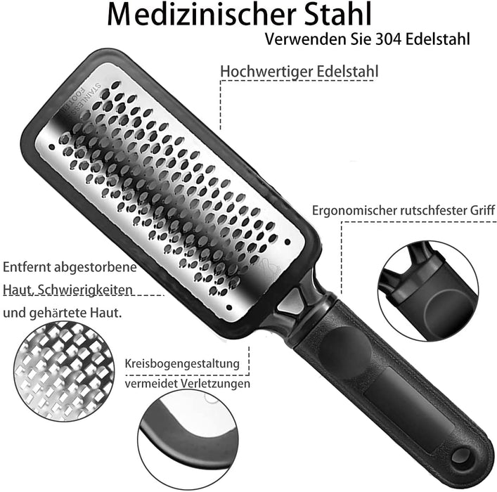 Hornhauthobel, Hornhautentferner Entferner Harte Haut, Dicker Kallus and Hühneraugen Entfernen, Edelstahl Fussfeile Hornhautentferner Hilfsmittel