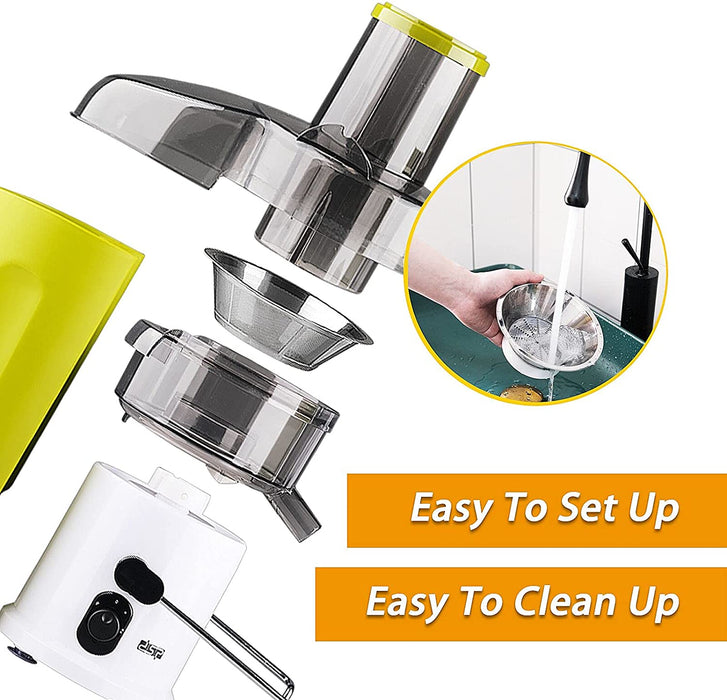 Entsafter Gemüse und Obst, Cotomier Zentrifugaler Entsafter BPA-frei große 75 mm Einfüllöffnung, Einfache Reinigung und Montage 3-Speed