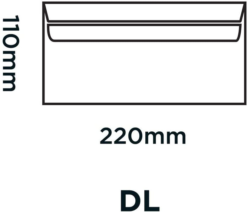 Briefümschlage Selbstklebend Weiß DL 110 x 220 mm 90 g/m² | 50 Stück