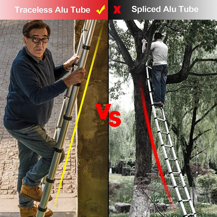 3.8M Teleskopleiter, EIN-Knopf-Rückzugs-Aluminium-Teleskop-Verlängerungsleiter, langsame Designleitern, tragbar