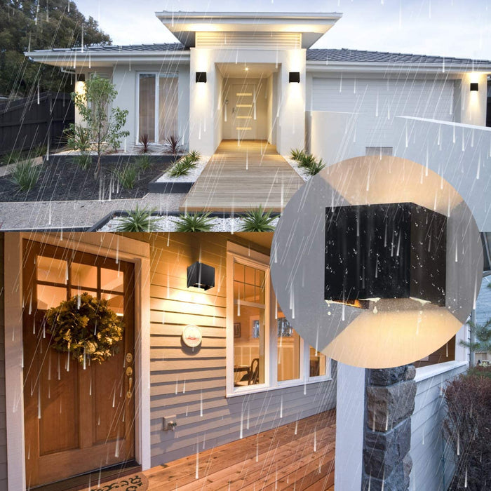 Innen Außen LED Wandlampe Wandleuchte 12W 2700k-2900K Warmweiß Außenleuchte 2 Pcs Wandbeleuchtung AILUKI LED Außenwandleuchte