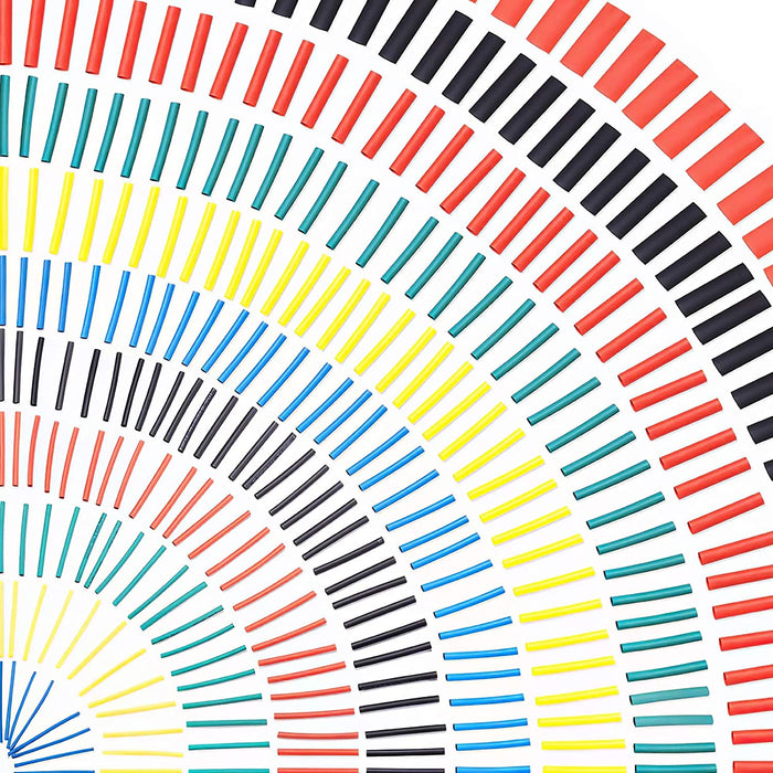 Schrumpfschlauch Elektrische Isolierung Schrumpfschlauch Kabelhülle 5 Farben 12 Größen, 900 Stk