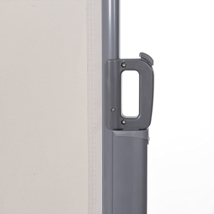 Seitenmarkise, ausziehbar, 160 x 350 cm, Sichtschutz, Sonnenschutz, Blickdicht, Seitenrollo, für Balkon, Terrasse, Garten, beige