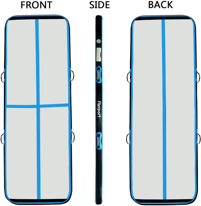 Airtrack Matte,10cm Hoch Verdicken 3m Tumbling Matte, Gymnastikmatte mit Luftpumpe, Trainingsmatte mit Tragetasche, Turnmatte Zuhause, Outdoor, Yoga